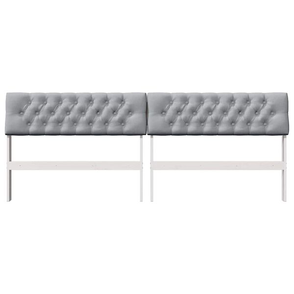 vidaXL Upholstered Headboard Light Grey 200 cm Solid Pine Wood