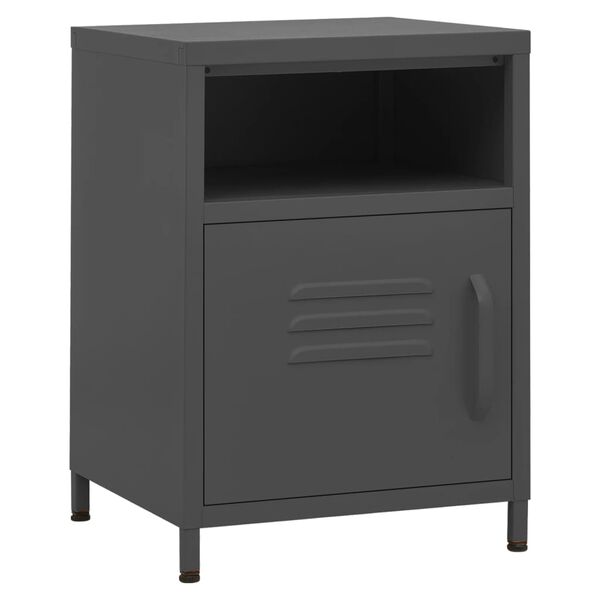 vidaXL Nightstand Anthracite 35x35x51 cm Steel