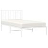 vidaXL Metal Bed Frame without Mattress with Headboard White 100x200cm