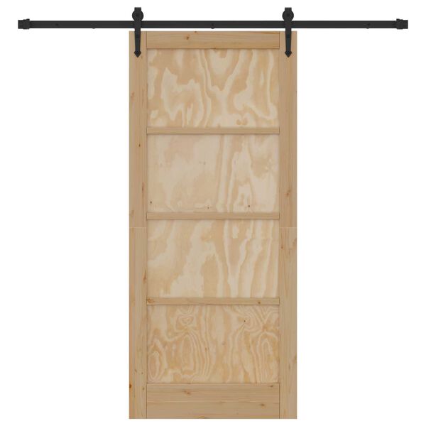 vidaXL Sliding Door ORKDAL Natural and Black 86 x 198.5 cm