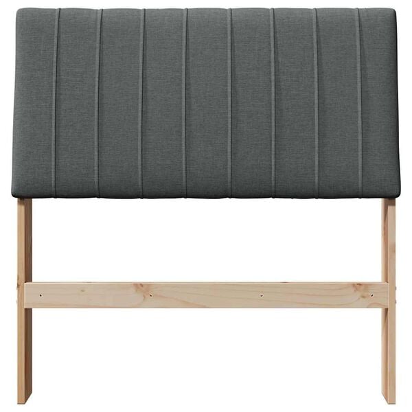 vidaXL Upholstered Headboard Dark Grey 90 cm Solid Pine Wood