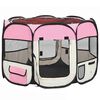vidaXL Foldable Dog Playpen with Carrying Bag Pink 90x90x58 cm