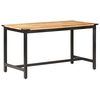 vidaXL Dining Table 140x70x76 cm Solid Rough Mango Wood