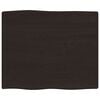 vidaXL Table Top Dark Brown 60x50x2 cm Treated Solid Wood Oak Live Edge