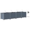 vidaXL Garden Planter 4 pcs LiGht Grey 160 x 40 x 37.5 cm PP
