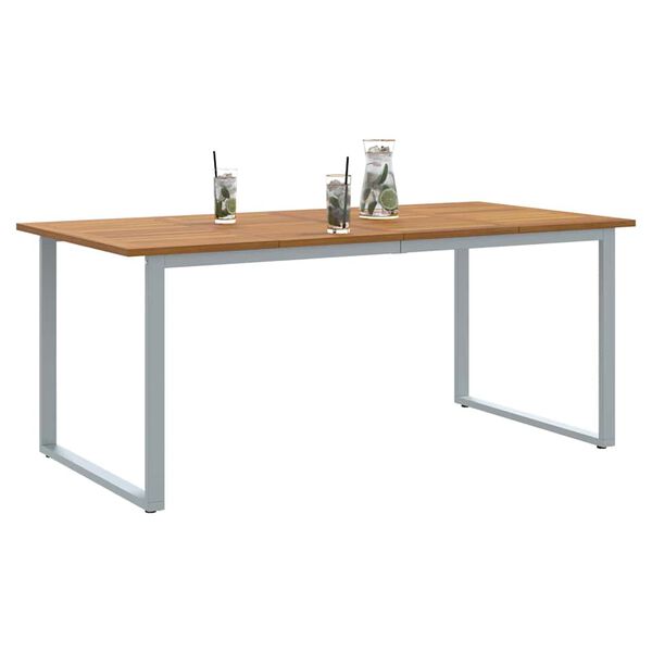 vidaXL Garden Dining Table Grey 180 x 90 x 75 cm Solid Acacia Wood