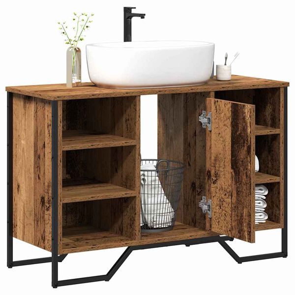 vidaXL Bathroom Sink Cabinet Old Wood 91 x 35 x 60 cm Engineered wood