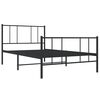 vidaXL Metal Bed Frame without Mattress with Footboard Black 107x203cm