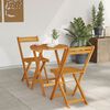 vidaXL Garden Bistro Set with Cushion 3 pcs Brown Solid acacia wood