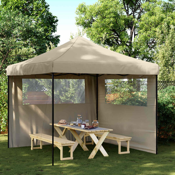 vidaXL Party Tent Folding Taupe 292 x 292 x 315 cm Oxford Fabric