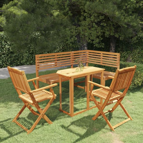 vidaXL 4 Piece Bistro Set Solid Acacia Wood