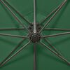 vidaXL Cantilever Garden Parasol with Pole and LED Lights Green 300 cm