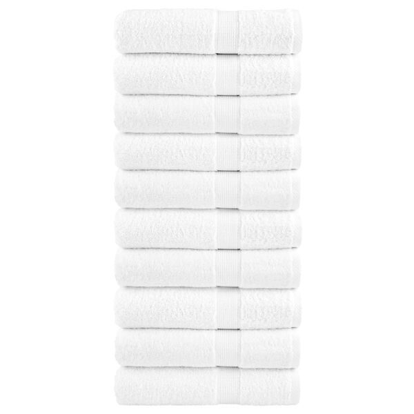 vidaXL Premium Shower Towels "SOLUND" 10 pcs White 70x140 cm 600 gsm