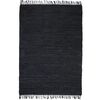 vidaXL Hand-woven Chindi Rug Leather 190x280 cm Black