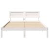 vidaXL Bed Frame with Headboard White 120 x 200 cm Solid Pine Wood