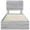 vidaXL Storage Bed Grey Sonoma 100 x 200 cm Engineered Wood