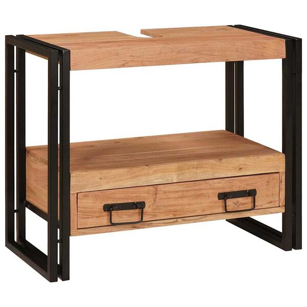 vidaXL Vanity Cabinet Brown 71 x 33 x 58 cm Solid Acacia Wood