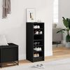 vidaXL Shoe Cabinet Black 31.5x35x90 cm Engineered Wood