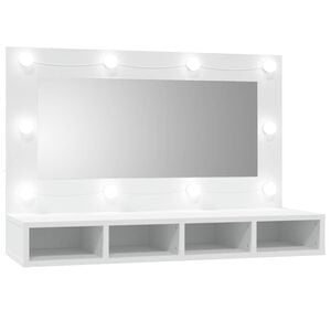 vidaXL Mirror Cabinet with LED White 90x31,5x62 cm