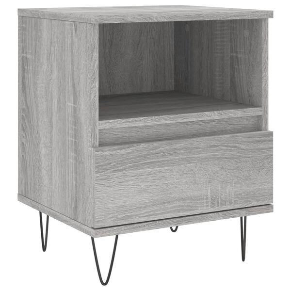 vidaXL Bedside Cabinet Grey Sonoma 40x35x50 cm Engineered Wood
