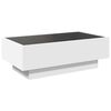vidaXL Coffee Table with LED White 90x50x30 cm Engineered Wood