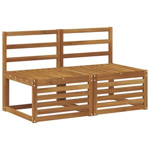 vidaXL 2 Piece Outdoor Middle Sofa Solid Acacia Wood Natural