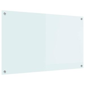 vidaXL Kitchen Backsplash White 100 x 60 cm Tempered Glass