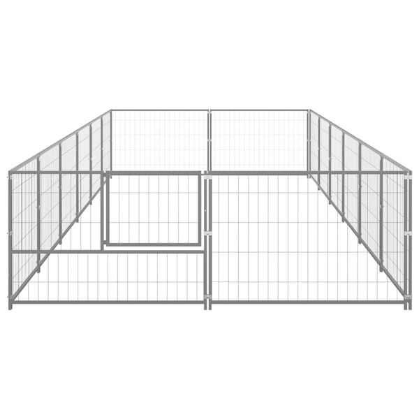 vidaXL Dog Kennel Silver 12 m&sup2; Steel