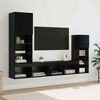 vidaXL TV Wall Units Wall-mounted 4 pcs Black Oak Engineered Wood