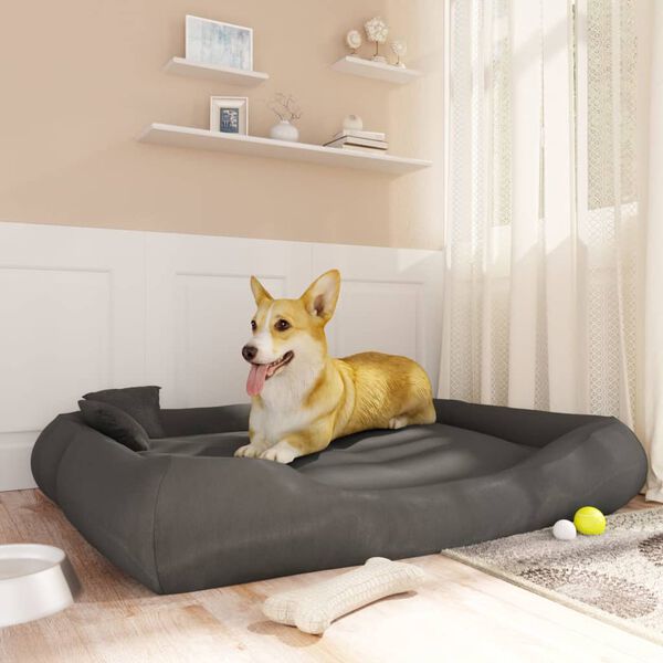 vidaXL Dog Cushion with Pillows Dark Grey 135x110x23 cm Oxford Fabric