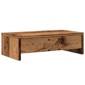 vidaXL Monitor Stand with Drawers Old Wood 50x27x15 cm Engineered Wood