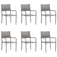 vidaXL Outdoor Dining Chairs 6 pcs Poly Rattan Anthracite
