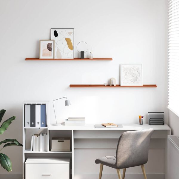 vidaXL Wall Shelf with Shelf 2 pcs Red 115 x 9 x 3 cm Engineered Wood