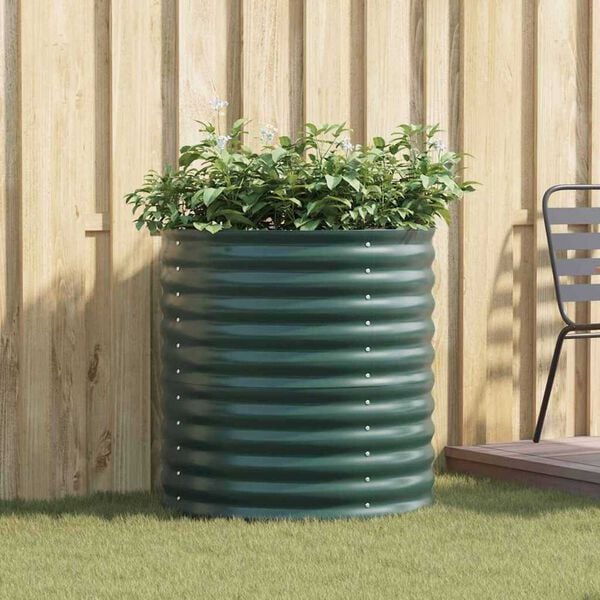 vidaXL Garden Raised Bed Green 80 x 80 x 81 cm Steel