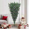 vidaXL Upside-down Artificial Pre-lit Christmas Tree with Ball Set PVC