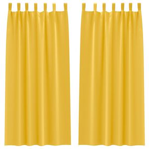 vidaXL Blackout Curtains with Rings 2 pcs Mustard Yellow 225 x 140 cm