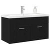 vidaXL Bathroom Cabinet Black Oak 90 x 38.5 x 46 cm Engineered Wood