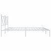 vidaXL Metal Bed Frame without Mattress with Headboard White 200x200cm