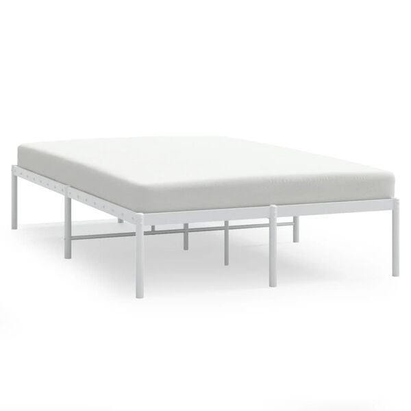 vidaXL Metal Bed Frame without Mattress White 120x190cm