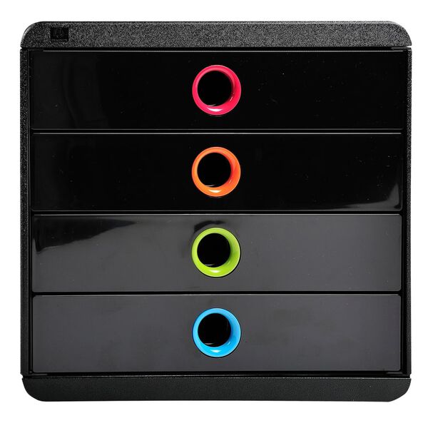 Exacompta Pop-Box Desktop Drawer Set with 4 Drawers Black
