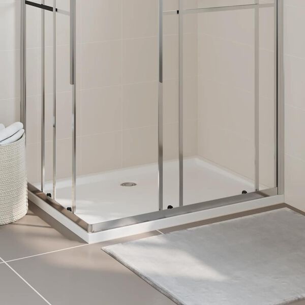 vidaXL Rectangular ABS Shower Base Tray White 80x110 cm
