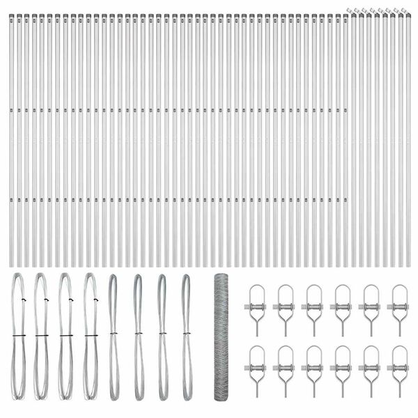 vidaXL Fence Post Silver 100 x 1 m (50 mm mesh) Steel