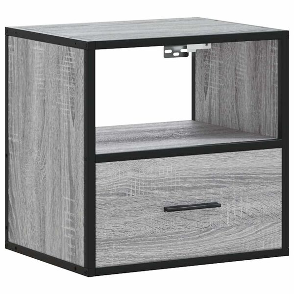 vidaXL Wall-mounted Bedside Cabinet Grey Sonoma 40x31x39.5 cm