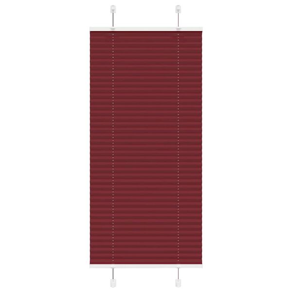 vidaXL Pleated Blind Bordeaux Red 65x100 cm Fabric Width 64.4 cm Polyester