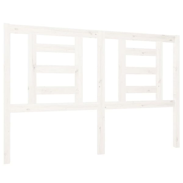 vidaXL Bed Headboard White 126x4x100 cm Solid Wood Pine