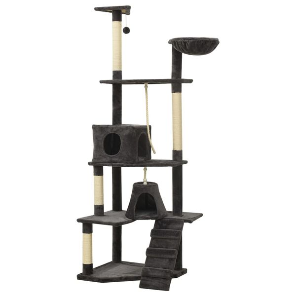vidaXL Cat Tree with Sisal Scratching Posts Dark Grey 191 cm