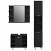 vidaXL Bathroom Furniture Set with Door 3 pcs Black 30 x 30 x 179.5 cm