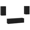 vidaXL TV Cabinet Set Black Oak Engineered Wood