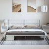 vidaXL Metal Bed Frame without Mattress with Headboard White 193x203cm
