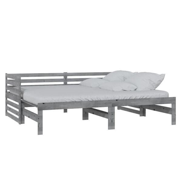 vidaXL Pull-out Day Bed without Mattress Grey 2x(90x200)cm